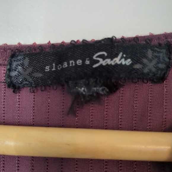 Sloane & Sadie Tank Top Women's XL Plum Metallic Formal Wedding Summer Feminine - Picture 5 of 8